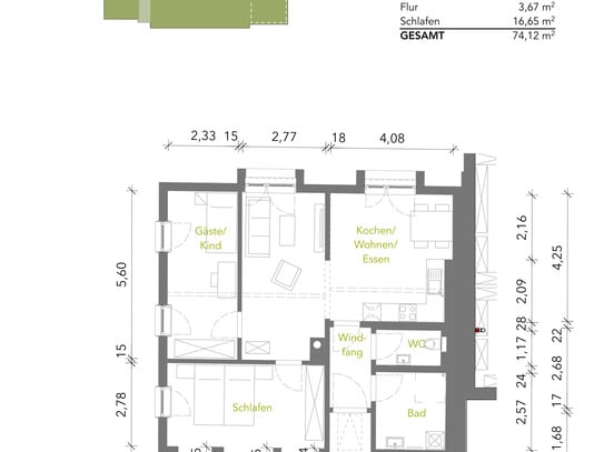 Super für berufstätiges Paar 74 m² 3 Zi Burgkunstadt