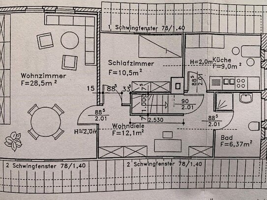 zentral gelegene 2-Raum-Wohnung mit EBK und Stellplatz