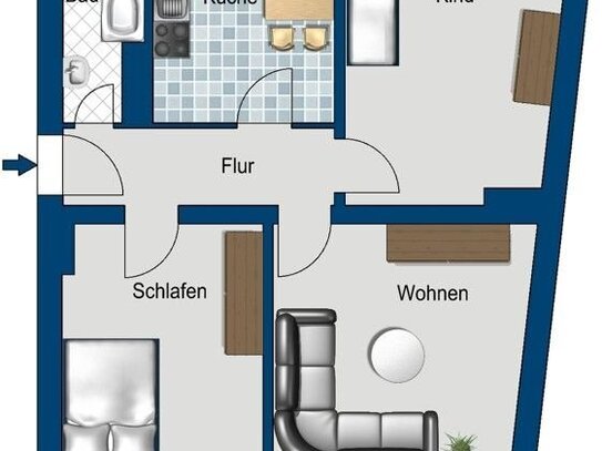 Helle 3-Zimmer-Wohnung freut sich auf neue Mieter