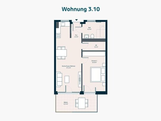 Neubau: 2-Zimmer-Wohnung mit sonnigem Balkon