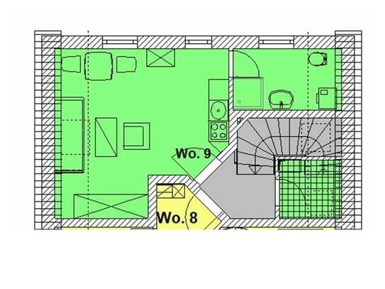 1-Zimmer-DG-Wohnung (Whg. 9) mit Balkon - KfW 40 in ruhiger, zentraler Wohnlage in Burgau