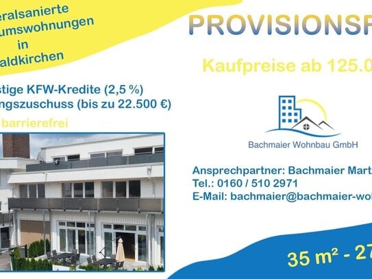 Obergeschosswohnungen (65,03 m² - 118,87 m²) im Zentrum von Waldkirchen provisionsfrei zu verkaufen