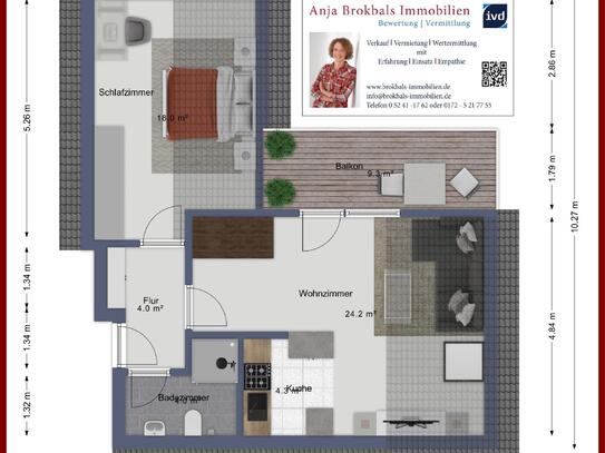 Geräumige 2-Zimmer-Wohnung - für Käufer provisionsfrei