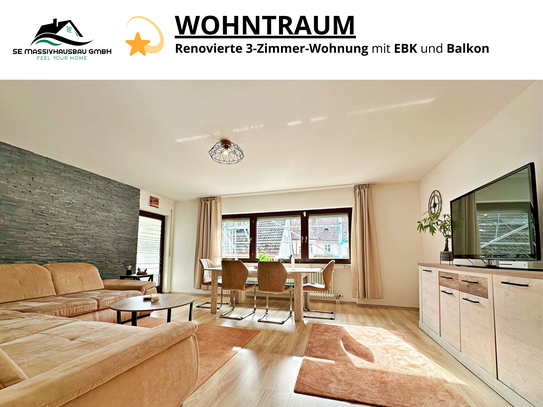 WOHNTRAUM - Renovierte 3-Z-Wohnung mit EBK und Balkon