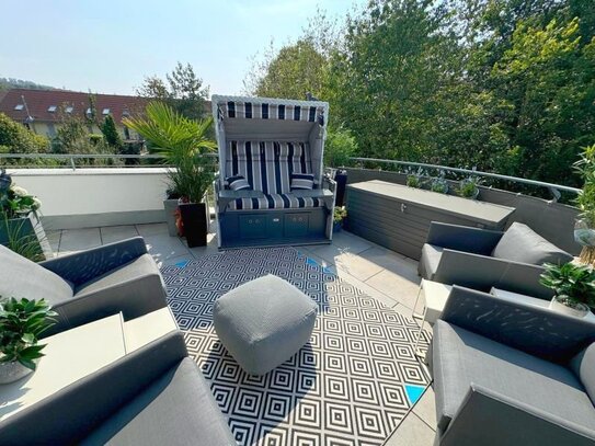 Herbstabende auf der Dachterrasse - Aufzug, Garage