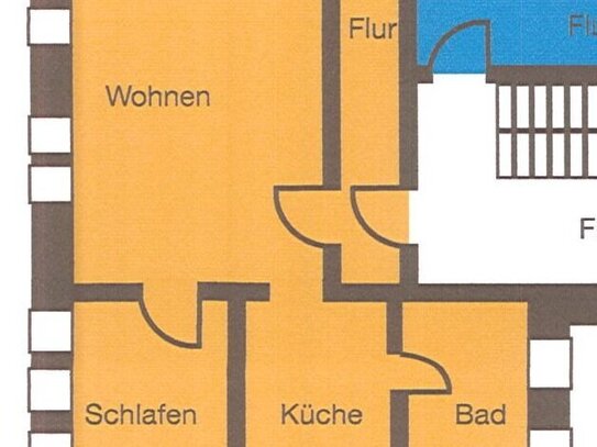 Neue Straße 3 - kleine Zweiraum-/Singlewohnung