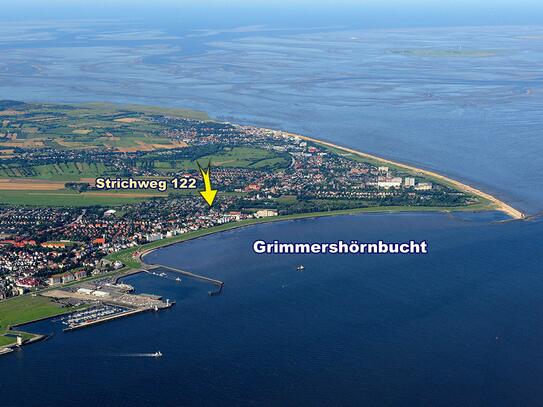 nur 270 m nah zur Grimmershörnbucht, FernSeeSicht zu Elbe und Nordsee, nur ca. 1300,- Euro / m² Wfl.