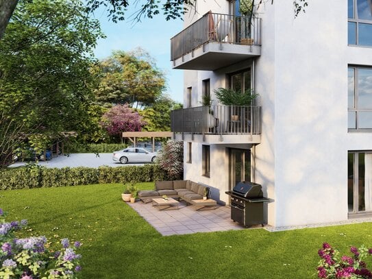 NEUBAU: JOLIE | Erdgeschosswohnung mit Terrasse und Gartenanteil | Open-House am 06.04. (10-12 Uhr)