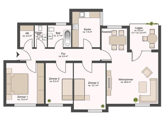 ° ° ° Moderne, perfekt geschnittene 4-Zim.-Wohnung unweit von der UNIVERSITÄT in Kassel ° ° °