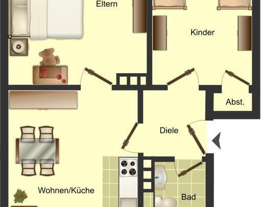 Neues Bad - 2 Zimmerwohnung