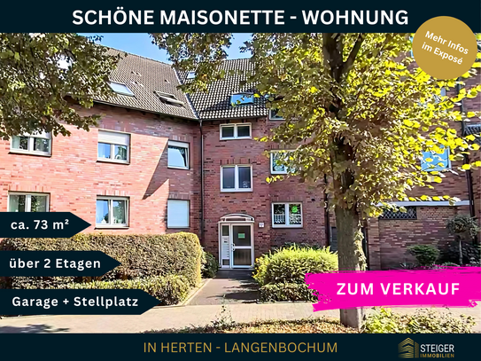 Moderne 3 Zimmer Maisonette-Wohnung inklusive Balkon, Garage & Stellplatz