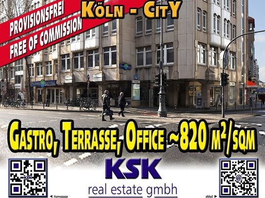 Top City Location - Gastro ~428 m²/sqm, Terrasse ~255 m²/sqm,, Office ~137 m²/sqm