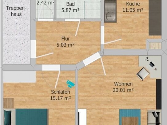 !!!Aktionspreis bis 31.01.2025!!! 3x 2-Raum Wohnungen in ruhiger Lage zu verkaufen