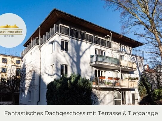 ** Tolle Dachgeschosswohnung mit umlaufender Terrasse | Tageslichtbad | Tiefgarage **