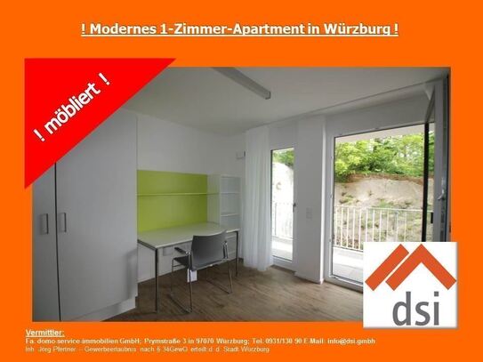 ! Modernes 1-Zimmer-Apartment mit Balkon Würzburg nahe Uniklinik !