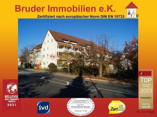 Leimen: 3 ZKB mit TG-StPl und Südbalkon, 1.OG, Kurpfalz-Centrum, keine Käufer-Prov., LEER