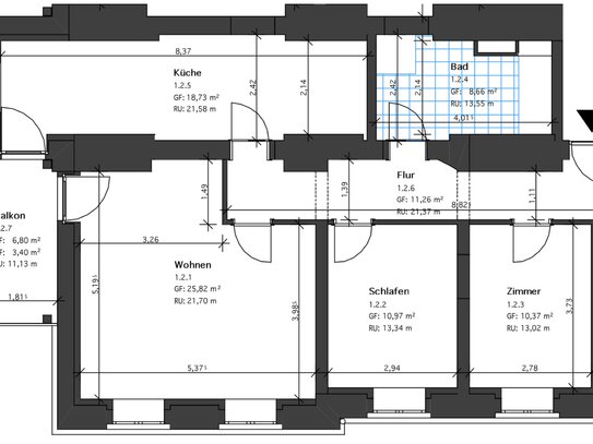 herrliche 3-Raum Altbauwohnung mit Balkon Nähe Stadtzentrum