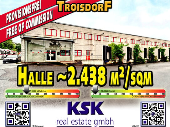 Halle 2.438 m²/sqm - 6 Laderampen/Loading ramps