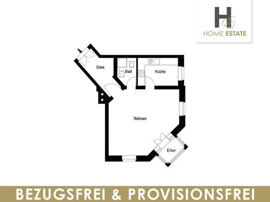 Zweitwohnung mit Erker -Top Lage -Provisionsfrei-