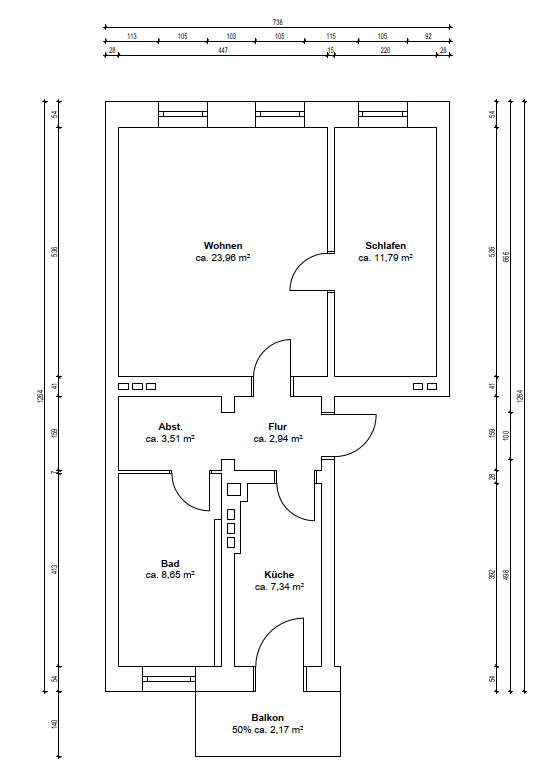 Bizetstraße: 2 Zimmer Wohnung mit Balkon zu vermieten - Foto 1