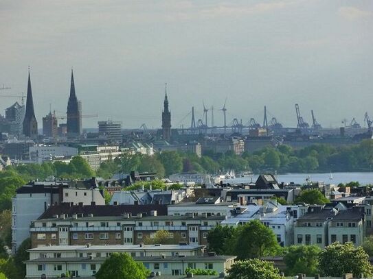 Manhattan Hamburg 13.OG WEITBLICK Alsternähe/Uhlenhorst, gr.1Zi. Wohnung all in+Strom,Internet