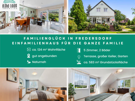 Familienglück in Fredersdorf! Einfamilienhaus mit hellen Räumen, Garten & überdachter Terrasse