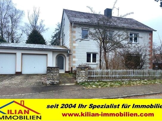 KILIAN IMMOBILIEN! EFH MIT 195 M² WFL. + 7 ZIMMERN AUF 998 M³ GRUND IN PLEINFELD! KELLER * 2 GARAGEN