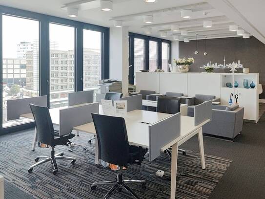 Zugang zu professionellen Coworking-Bereichen in Regus Alexanderplatz