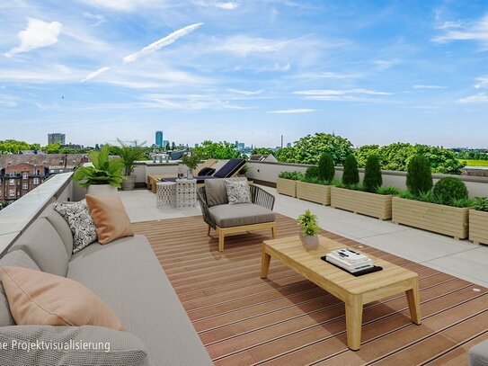 Neubau Erstbezug. Luxuriöses Wohnen auf ca. 260 m² mit atemberaubender Dachterrasse