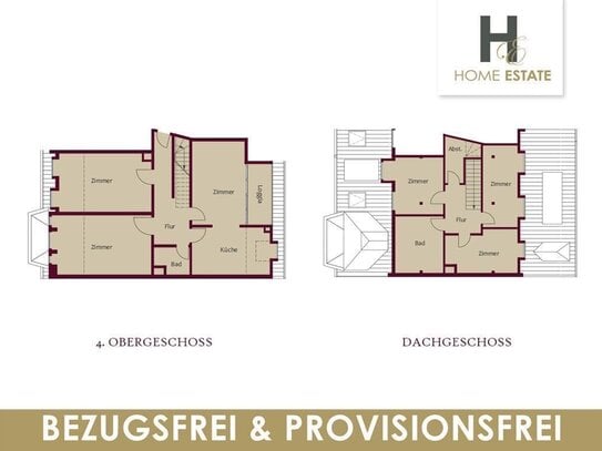 Bezugsfreie 5 Zimmer - Dachgeschoss mit Fahrstuhl - Provisionsfrei