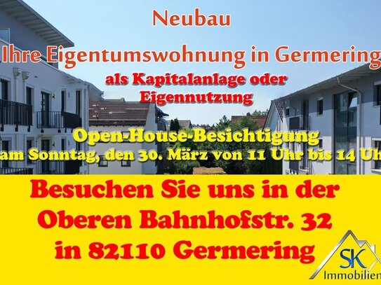 Neubau - Nachhaltig - Zukunftsorientiert: 2-Zi.-Wohnung ca. 81 m², 1.OG m. Süd-Balkon in Germering