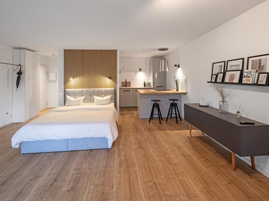 Studio Apartment, modern, hochwertig, mit Balkon, Parkplatz zentral und ruhig in Dresden