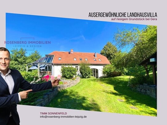 Ein architektonisches Juwel! Landhausvilla mit Gäste-Haus und Schwimmteich mitten in Thüringen