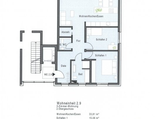 11 hochwertige NEUBAU-ETW - Neubaugebiet Sandäcker Veitshöchheim - 3-Zimmer-ETW (WE 2.9)