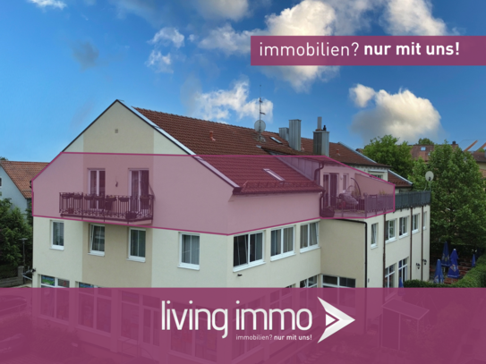 Zentral gelegene 3-Zimmer-Dachgeschosswohnung: Dachterrasse, Balkon & Stellplatz in Neuburg a. Inn