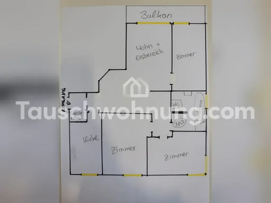 [TAUSCHWOHNUNG] 4 Raumwohnung 92qm mit Balkon