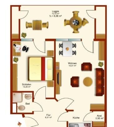 2 Zi. - Wohnung in Horn, neue EBK, Balkon, Tiefgaragenstellplatz