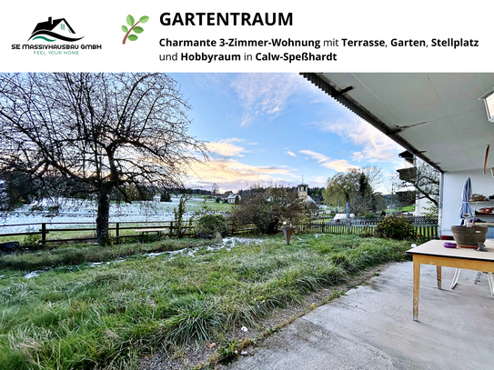 GARTENTRAUM - Charmante 3-Z-Wohnung mit Terrasse, Garten und Stellplatz in Speßhardt