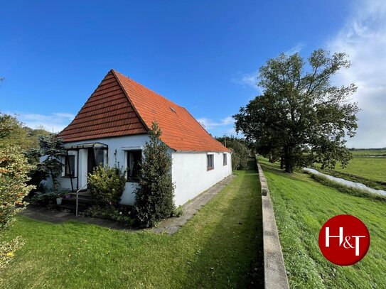 Direkt auf dem Ochtumdeich mit Blick bis Hasbergen - Lage, Lage, Lage!