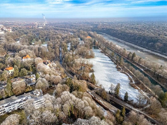 Direkt an der Isar / Prinz-Ludwigs-Höhe: Wunderschöne 3-Zimmer-Wohnung mit Blick ins Grüne