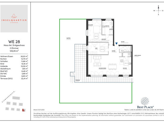 ++ Exklusiver Havelblick ++ 3-Zimmer-Wohnung mit Loggia und Aufzug auf Eiswerder