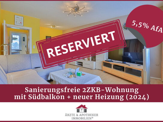 Seien Sie der Erste! Frisch aufgeteilt & vermietet mit 5,5% AfA: 2ZKB-Whg. inkl. Südbalkon