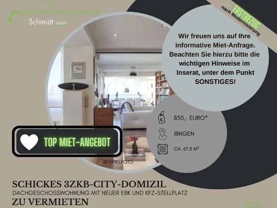 ***Schicke 3 ZKB-Dachgeschoss, Bingen, zu vermieten!***