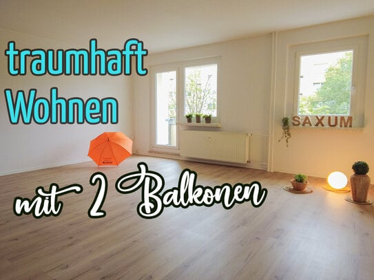 traumhaft Wohnen mit 2 Balkonen, 3-Zimmer-Wohnung mit 2 Balkonen - 1 Monat KM frei (MV-Abschluss 31.01.2025)