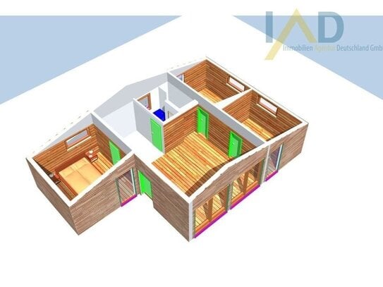 Moderner Bungalow mit Waldgrundstück an der Aller