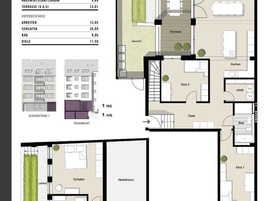 Exklusiver Neuausbau in Köln-Nippes: Großzügige Wohnung mit Terrasse und grünem Innenhofblick