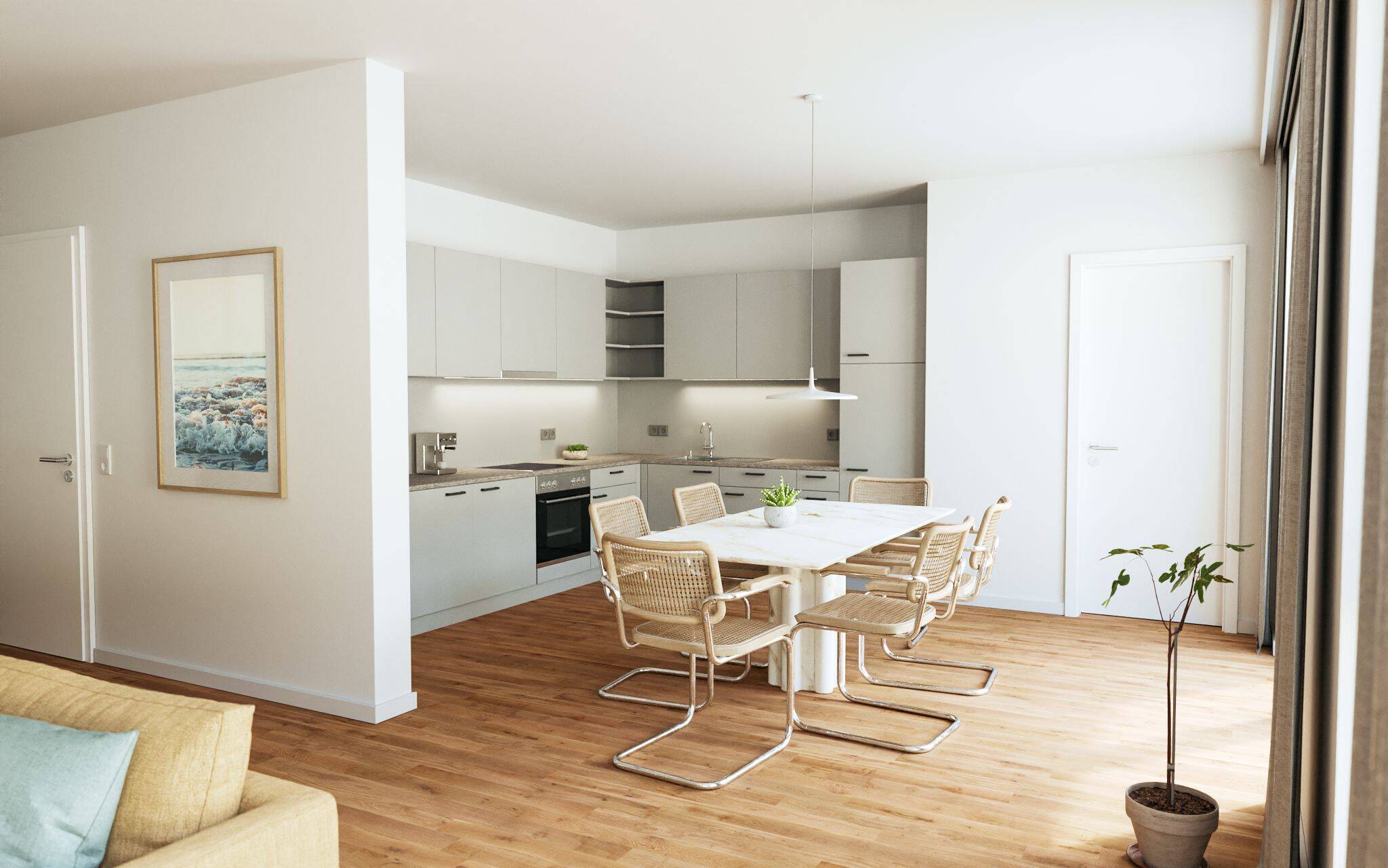 **AUFGEPASST: Moderne Wohnung in Lichtenberg inkl. Qualitätsküche, Terrasse und Fußbodenheizung sucht neuen Mieter** - Foto 1