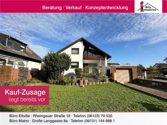 Großes 1-2 Familienhaus mit Balkon, Terrasse und Garten in schöner Ortsrandlage von Grolsheim