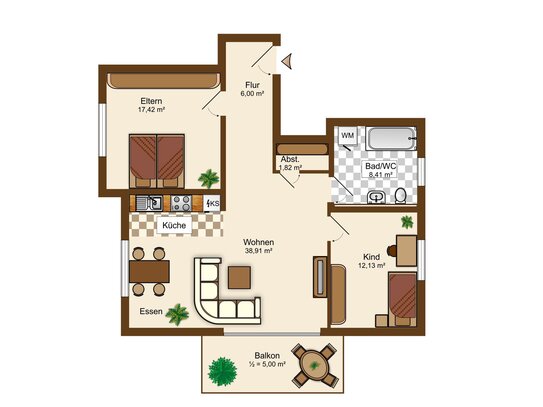 Attraktive 3-Zimmer-Komfort-Wohnung in Waldbronn-Busenbach