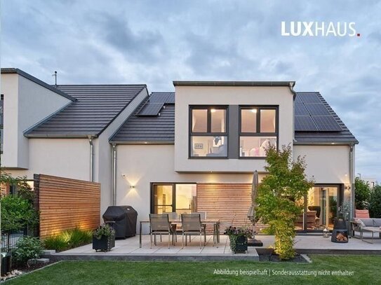 LUXHAUS Familien Glück Doppelhaushälfte individuell planbar! 161m² Schlüsselfertig 100% Wohlfühlklima – 100% Design